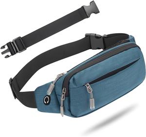 Fanny Pack Waist Packs with Extender for Men Women, Waist Pouch Bag Hip Pack with 3-Zipper Pockets Adjustable Straps for Casual Travel Hiking Running