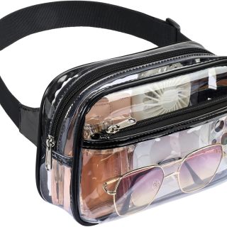 Clear Fanny Pack - Clear Bag for Stadium Events for Women Men Transparent Waist Bag with Adjustable Strap for Concerts