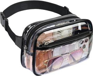 Clear Fanny Pack - Clear Bag for Stadium Events for Women Men Transparent Waist Bag with Adjustable Strap for Concerts