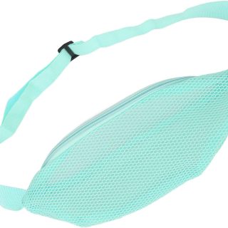 Beach Mesh Fanny Pack, Seashell Bag Mesh Beach Bag Breathable Waterproof Adjustable Belt Portable Lightweight Outdoor Sports Waist Pack for Travel