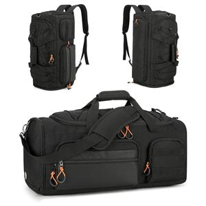 40L Gym Bag for Men, 3 In 1 Duffle Bag Backpack for Travel, Sports Duffel Bags for Gym Camping, Weekender Overnight Bag with Shoe Compartment, Black