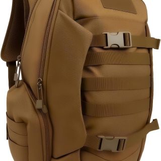 35L Tactical Backpack for Men, MOLLE Military Bug Out Bag, Waterproof Rucksack for Hiking with Hydration Port Tan