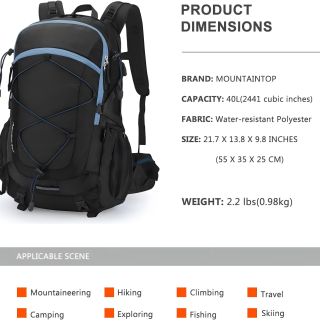 Hiking Backpack,Lightweight Travel Backpack for Men Women Outdoor Backpacking, Camping
