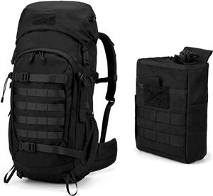 50L Hiking Backpacking Backpack with Tactical Utility Pouch Folding Bag