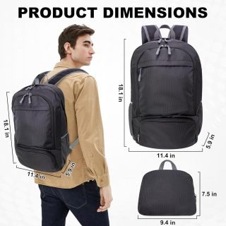 20L lightweight packable Hiking Daypack Foldable Backpack for Men Women Small Travel Outdoor Foldable Shoulder Bag-black