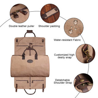 Hot Sale Custom Vintage Waterproof Travel Duffel Bag Canvas Garment Bag