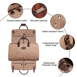 Hot Sale Custom Vintage Waterproof Travel Duffel Bag Canvas Garment Bag