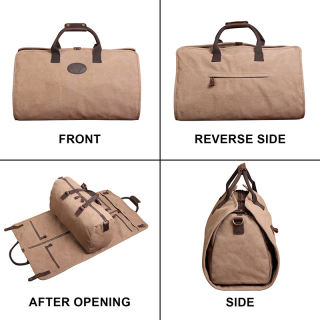 Hot Sale Custom Vintage Waterproof Travel Duffel Bag Canvas Garment Bag