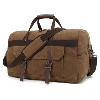 OEM Customized LOGO Large Capacity Canvas Leather Duffel Bag
