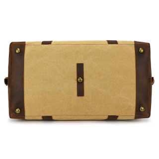 Canvas Leather Travel Duffel Bag Men Gym Sports Weekender