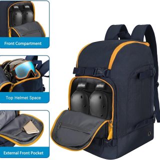 Ice Skate Bag Backpack with Top Helmet Pocket for Roller Blade Fits Shoes Up To Us Mens 13 for Inline, Figure, Quad, Speed, Hockey Skating