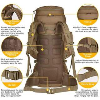 Tactical Backpack 70L Molle Hunting Rucksack Sport Cycling Climbing Bag Travel Tactical Hiking Backpacks