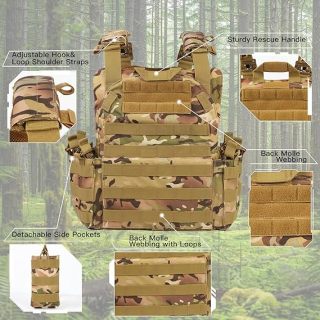Quick Release Tactical Vest Adjustable Lightweight Breathable Weighted Vest for Training Outdoor Activities 1000D CP