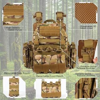 Quick Release Tactical Vest Adjustable Lightweight Breathable Weighted Vest for Training Outdoor Activities 1000D CP