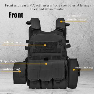 Tactical Vest For Men Quick Release Breathable Paintball Airsoft Vest Adjustable