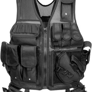 Military Tactical Airsoft Paintball Gear for Men - Black Army Spy Gear Tactcial Vest for Airsoft, Paintball, Hunting, and Tatical Vests