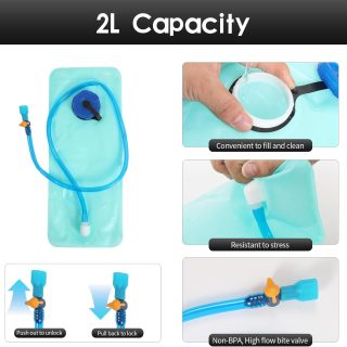 Hydration Backpack 18L Hiking Water Backpack with 2L Water Bladder for Men Women, Hydration Pack for Running Cycling Biking and Climbing