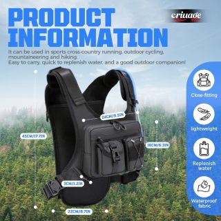 Running Hydration Vest Backpack, Lightweight Chest Pack with 2.0L Water Bladder Bag Daypack for Hiking Running Cycling Race Marathon for Women Men