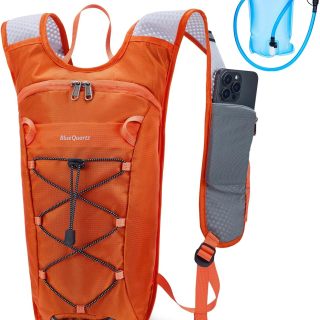 Hiking Water Backpack for Women Men, Lightweight Cycling Daypack with Phone Pocket & Helmet Net Bag, Hydration Pack for Biking, Running, Skiing