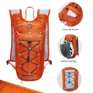 Hiking Water Backpack for Women Men, Lightweight Cycling Daypack with Phone Pocket & Helmet Net Bag, Hydration Pack for Biking, Running, Skiing
