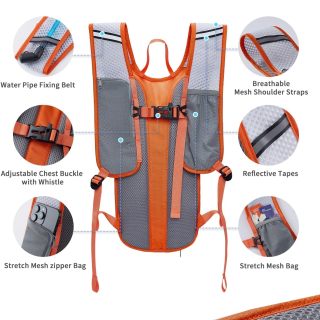 Hiking Water Backpack for Women Men, Lightweight Cycling Daypack with Phone Pocket & Helmet Net Bag, Hydration Pack for Biking, Running, Skiing