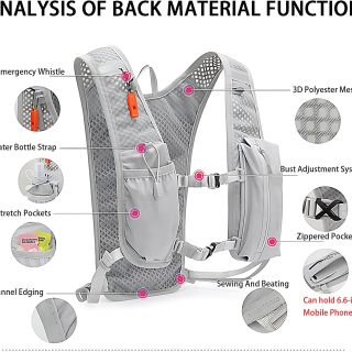 Hydration Pack Lightweight Running Backpack for Men & Women, 6L Breathable Bike Rucksack for Cycling
