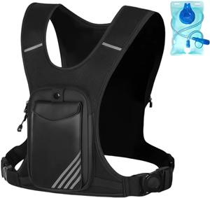 Bag with 800 ML Water Bladder, Minimalist Lightweight Running Vest for Women Men with Phone Holder, Extra Storage for Hiking Cycling Marathon