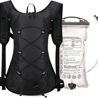 Women and Men- Lightweight Running Vest with 2L Water Bladder, Water Pack for Hiking,Cycling,Rave and Bike, Adjustable Chest Straps and Reflective