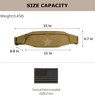 Tactical Fanny Pack for Men Running Belt Small Military Waist Bag for Travel Hiking Climbing Fishing, Balck