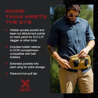 Tactical Fanny Pack, CCW Crossbody Waist Bag for Men and Women, Concealed Carry, EDC, Travel, Work