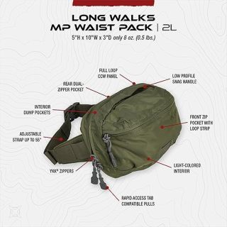 Walks MP 2L Tactical Waist Fanny Pack Concealed Carry Gear Bag for Travel, CCW, EDC, Work, Hiking, Outdoor