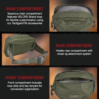 Walks MP 2L Tactical Waist Fanny Pack Concealed Carry Gear Bag for Travel, CCW, EDC, Work, Hiking, Outdoor