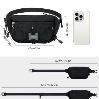 Lightweight Small Fanny Pack: 1.5L Mini Slim Crossbody Waist Belt Hip Bag with RFID Blocking, Anti-Theft & Water Resistant Pouch for Women Men Travel