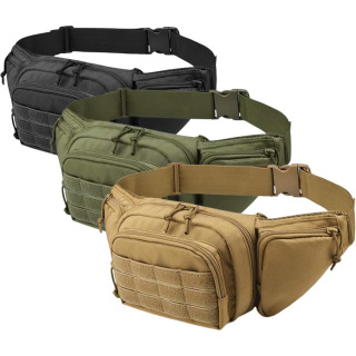 Outdoor multifunctional waist bag, large capacity small outdoor lightweight running sports messenger bag, military fan tactical waist bag