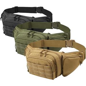 Outdoor multifunctional waist bag, large capacity small outdoor lightweight running sports messenger bag, military fan tactical waist bag