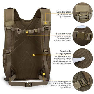 Wholesale Custom Logo Outdoor Camping Traveling Daypack 25L Tactical Assault Pack With Hydration Compartment