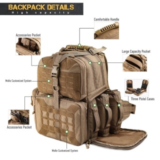 Large Size Tactical Range Backpack with Webbing Shooting Backpack