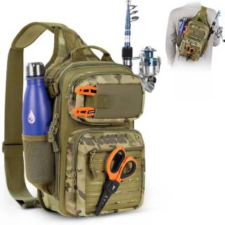BlowBak Tactical Sling Tackle Bag-Lightweight Fishing Backpack Storge Fishing Gear and Equipment,Gift for Men