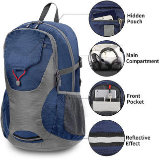 30L Lightweight Foldable Nylon Internal Frame Hiking Backpack Waterproof Packable Travel Daypack for Outdoor Camping Trekking