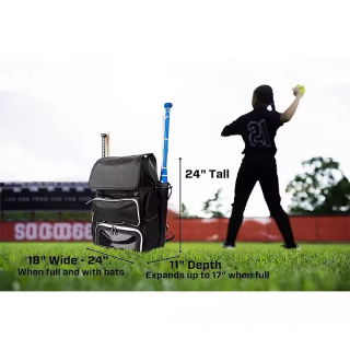 Großer, tragbarer Rollrucksack für Freizeit- und Sportsportarten, reißfest, ideal für Baseball- und Softballschläger.