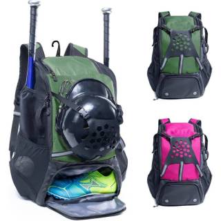 حقيبة رياضية خارجية خفيفة الوزن للبيسبول والكرة اللينة ومتينة ومقاومة للماء ومتعددة الأقسام لسهولة الاستخدام