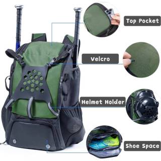 Lightweight Outdoor Gym Bag Softball Baseball Sports Backpack Durable Water Resistant Multiple Compartments for Easy Casual