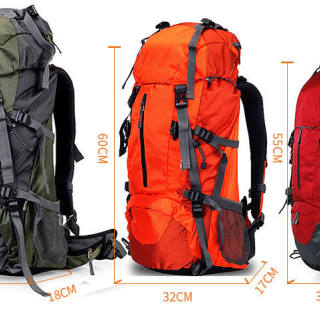 حقيبة ظهر تسلق الجبال متعددة الوظائف بسعة 60 لترًا مقاومة للماء للتسلق والمشي لمسافات طويلة للرجال