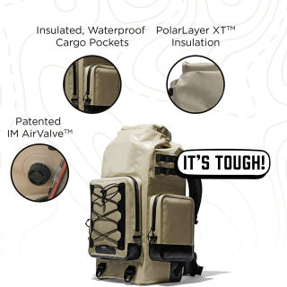 Mochila nevera plegable de PVC con aislamiento térmico de 30 litros, diseño impermeable y a prueba de fugas para acampar al aire libre.