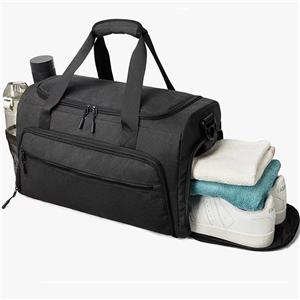 حقيبة سفر رياضية مقاومة للماء من البوليستر بتصميم مخصص وسعة كبيرة مع حجرة للأحذية وجيب للرطوبة