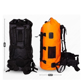 حقيبة ظهر مخصصة مقاومة للماء بسعة 35 لترًا و40 لترًا و50 لترًا حقيبة ظهر مقاومة للماء ذات غطاء ملفوف