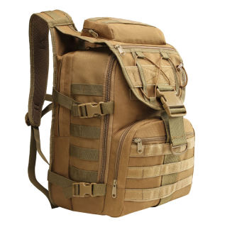 Unisex Vintage Style Tactical Backpack with Camouflage Pattern Zipper Closure Oxford