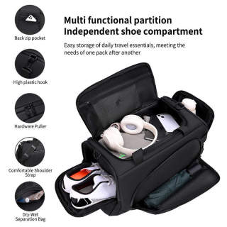 Спортивный рюкзак для спортзала, путешествий, выходных, с влагонепроницаемым карманом и отделением для обуви, модная дорожная сумка из полиэстера для мужчин и женщин.