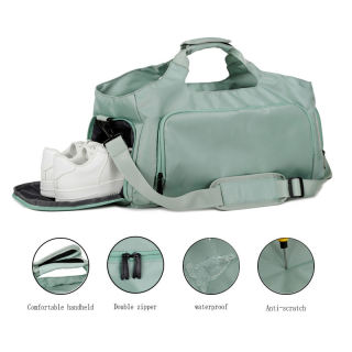 Customized logo Large-capacity Waterproof Duffel Bag Sports Gym Multi-pocket Casual Travel Bag with Shoe Compartment