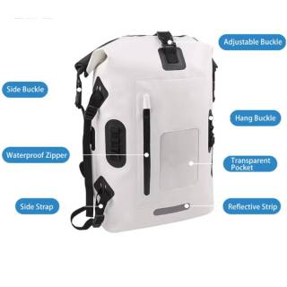 حقيبة ظهر مقاومة للماء للسفر في الهواء الطلق، جيب أمامي بسحاب، قابلة للطي، سهلة الاستخدام